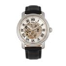 Relógio REIGN Kahn Automatic Skeleton Dial, pulseira de couro