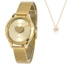 Relogio Resistente Feminino de Pulso Dourado Lince Original