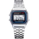 Relógio Retro Unissex Vintage Prata Aço Wr Com Alarme Calendario Despertador