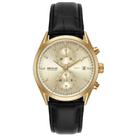 Relógio Seculus Cronógrafo 77307GPSVDC2 Vidro Abaulado Couro Dourado