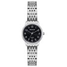 Relógio SECULUS Feminino Aço Prata Mostrador Preto Pequeno REF. 77134L0SVNA3 Relógio SECULUS Feminino Aço Prata Mostrador Preto Pequeno REF. 77134L0SVNA3