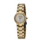 Relogio Seculus feminino dourado banhado folheado pequeno mini classico social prova dagua kit semi joia 23704LPSVDS1K1