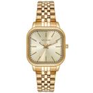 Relogio Seculus feminino dourado banhado folheado quadrado minimalista de aço moderno 44284LPSVDS1