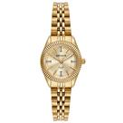 Relogio Seculus feminino dourado pequeno cravejado com strass 77255LPSVDA1