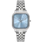 Relógio SECULUS Feminino Quadrado Prata Mostrador Azul Ref: 44284L0SVNS3