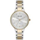 Relógio SECULUS Feminino Vidro Abaulado Prata e Dourado 77184LPSVBS3 Relógio SECULUS Feminino Vidro Abaulado Prata e Dourado 77184LPSVBS3