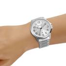 Relógio seculus long life casual aço prata analógico