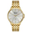 Relógio Seculus Masculino Aço Minimalista Dourado 44214GPSVDA2
