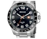 Relógio Seculus Masculino Aço Prata Calendário 45mm 5ATM