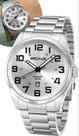 Relógio Seculus Masculino De Pulso Analógico Quartz Prata Com Pulseira Aço Inox Esportivo Casual Com Caledário A Prova Dágua Em 50 Metros Original