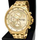 Relógio Seculus Masculino Dourado Chronograph Prova D'água