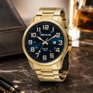 Relogio Seculus Masculino Dourado Long Life Original