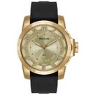 Relógio Seculus Masculino Dourado Silicone Preto 50mm Grande 20913gpsvdu5