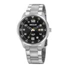 Relógio Seculus Masculino Long LIfe Prata Prata Calendário Relógio Seculus Masculino Long LIfe Prata Prata Calendário