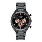 Relógio SECULUS Masculino Premium Aço e Cerâmica Preto Referência: 77280GPSVSQ4