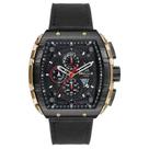 Relógio Seculus Masculino Quadrado Cronógrafo Dourado e Preto Couro 44273GPSVHC2