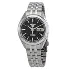 Relógio SEIKO 5 SNKL23J1 para homens com mostrador preto de aço inoxidável Relógio SEIKO 5 SNKL23J1 para homens com mostrador preto de aço inoxidável