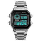Relógio skmei 1335 masculino prata prova dágua digital inox social luz