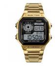 Relógio Skmei Digital Dourado Masculino Pulseira Aço