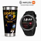 Relógio Smartwatch Ecossistema Xiaomi, Haylou Solar Neo Original Tela Amoled Mais Copo Térmico 473 ML