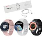 Relógio Smartwatch Feminino E Masculino W28 Pro Redondo Preto Branco e Rosa Relógio Smartwatch Feminino E Masculino W28 Pro Redondo Preto Branco e Rosa