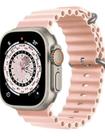 Relógio Smartwatch HW68 Laranja Ultra Mini Ultra Mini Android IOS Troca Foto de Fundo + Pulseira Extra