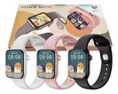Relógio Smartwatch Hw9 Mini Series 9 Nfc Alta Resolução Caixa Cinzaescuro Pulseira Rosa Bisel Cinzaescuro Desenho Da Pulseira Mesh