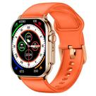Relógio Smartwatch Imiki Sf1 Dourado Pulseira Laranja Silicone