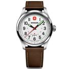 Relógio Suíço Wenger Terragraph Mostrador Branco Pulseira Couro Marrom 01.0541.120