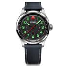 Relógio Suíço Wenger Terragraph Mostrador Preto Pulseira Couro Preta 01.0541.121