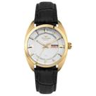 Relogio technos automatico prata couro preto 8205ow/0k cor:preto