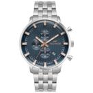 Relogio technos cronografo azul metal prata js15enr/1a