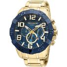 Relógio Technos Dourado Resistente a Água 10 ATM Pulseira de Aço Inoxidável Grande Original OS20IQS/1A