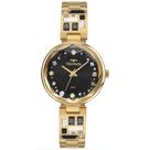 Relógio Technos Feminino Crystal Dourado 2036nav1p Bisel Preto Dourado Preto
