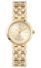Relogio Technos feminino dourado banhado pequeno mini pulseira com elos cravejado strass sofisticado moderno 2035MZN/1D