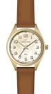Relogio Technos feminino dourado com numeros pulseira de couro marrom 2036MSA/0X