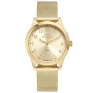 Relogio Technos feminino dourado pequeno com numeros pulseira esteira 2035MUS/1X Relogio Technos feminino dourado pequeno com numeros pulseira esteira 2035MUS/1X