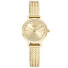 Relogio Technos feminino dourado pequeno mini pulseira esteira de aço malha mesh GL30FR/1X