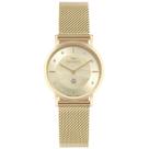 Relogio Technos feminino dourado pequeno slim fino vidro de safira 2025LTX/1X