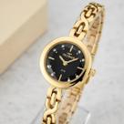 Relógio Technos Feminino Mini Dourado Aço Inoxidável Bisel Preto Resistência Água Relógio Technos Feminino Mini Dourado Aço Inoxidável Bisel Preto Resistência Água