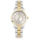 Relogio Technos feminino pequeno dourado prata misto algarismo romano 2036MSX/1K