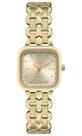 Relogio Technos feminino pequeno mini quadrado cravejado com pedrinhas pulseira de elos sofisticado dourado 2035NAT/1D