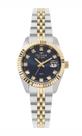 Relogio Technos feminino pequeno prata dourado azul cravejado pedrinhas strass moderno aço inox prova dagua 2015CEM/1A