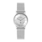 Relógio Technos Feminino Ref: 2025luz/1k Slim Safira Mesh Prateado