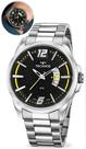 Relógio Technos Masculino Analógico De Pulso Prateado Linha Racer Esportivo Casual Brilha No Escuro Calendário A Prova Dágua 50 Metros Original