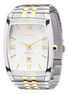 Relógio Technos Masculino Analógico Executive 1n12mq/5b Correia Prata/Dourado Bisel Prata Fundo Branco