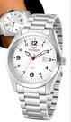 Relógio Technos Masculino Analógico Quartz Esportivo Casual De Pulso Prata Mostrador Branco Com Efeito Fosforescente A Prova Dágua 50 Metros Original