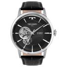 Relógio TECHNOS masculino automático couro preto G3265BA/0P