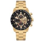Relógio Technos Masculino Carbon Dourado Os1aca1p Bisel Preto