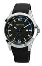 Relogio Technos Masculino Esportivo Pulseira De Borracha silicone preto com detalhes em azul no mostrador aço inox antialérgico 2115kpt/8a